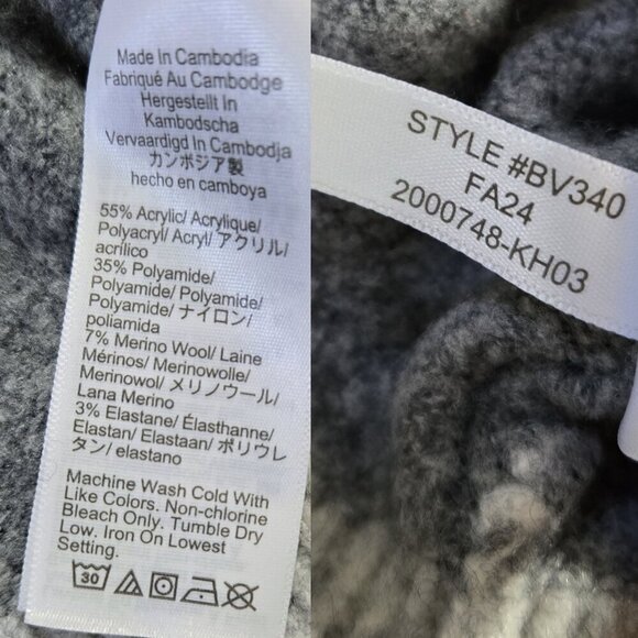 J. Crew Merino Wool Blend Gray Black Colorblock Mockneck Sweater Soft Cozy BV340 - Picture 8 of 9